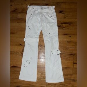Moschino Jeans White O-Ring Bondage Straight Leg Pants